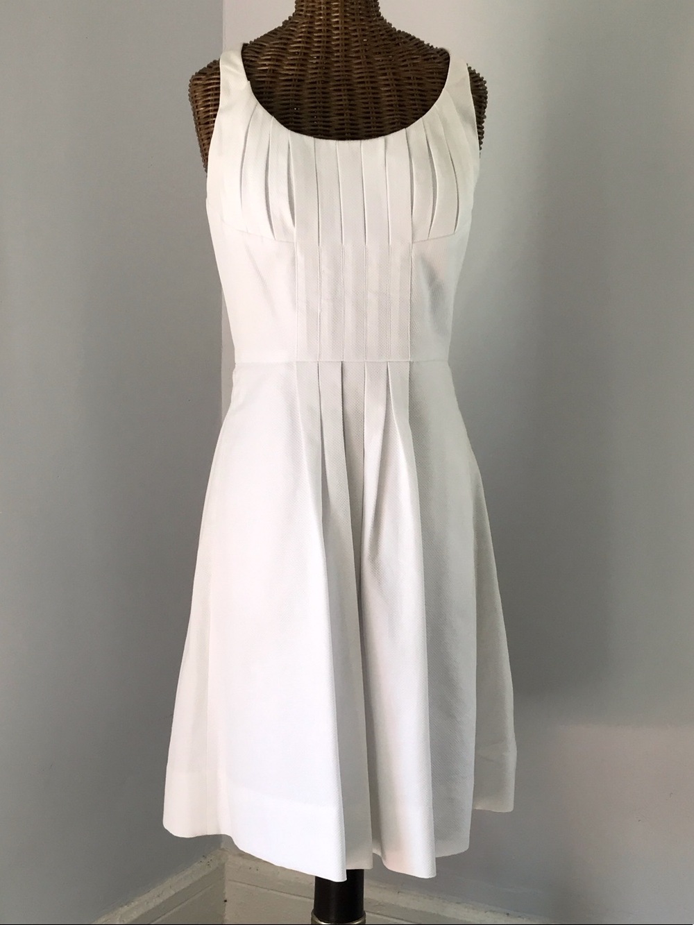 Pink Tartan White Pleated Fit & Flare Dress